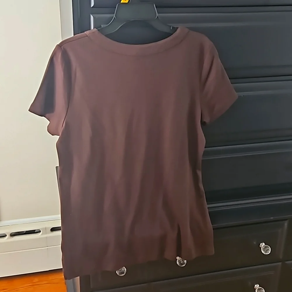 Chocolate square neck 100% Cotton T by Kim Rogers - Picture 5 of 5